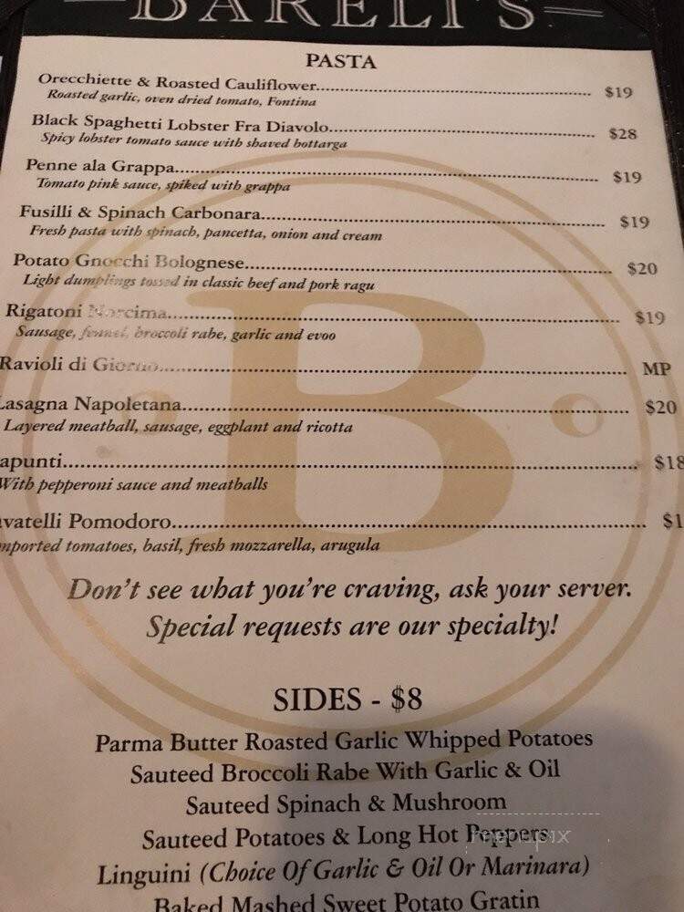 Bareli's Restaurant - Secaucus, NJ menu_pic
