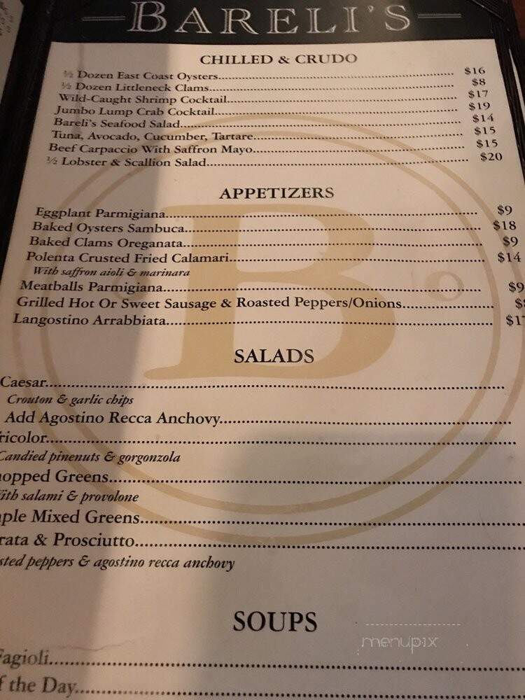 Bareli's Restaurant - Secaucus, NJ menu_pic