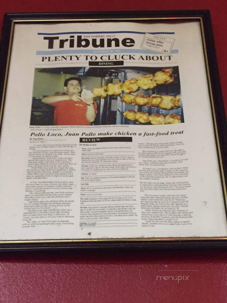 Juan Pollo - Bloomington, CA menu_pic