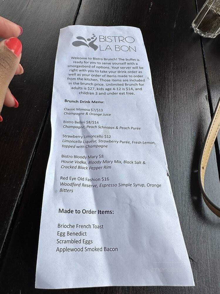 Bistro La Bon - Charlotte, NC menu_pic