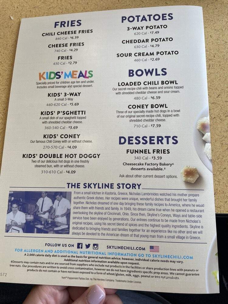 Skyline Chili - Florence, KY menu_pic