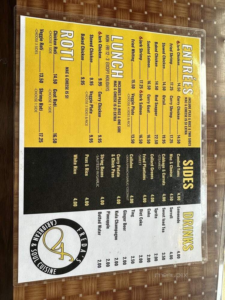 Freda's Caribbean & Soul Cuisine - New York, NY menu_pic