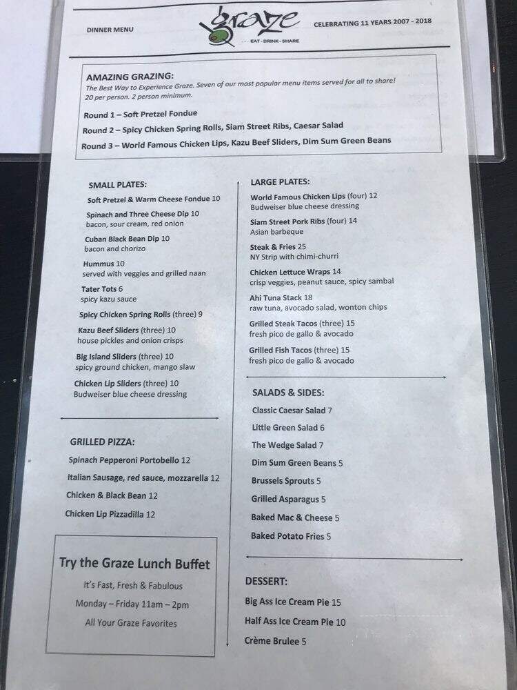 Graze - Iowa City, IA menu_pic