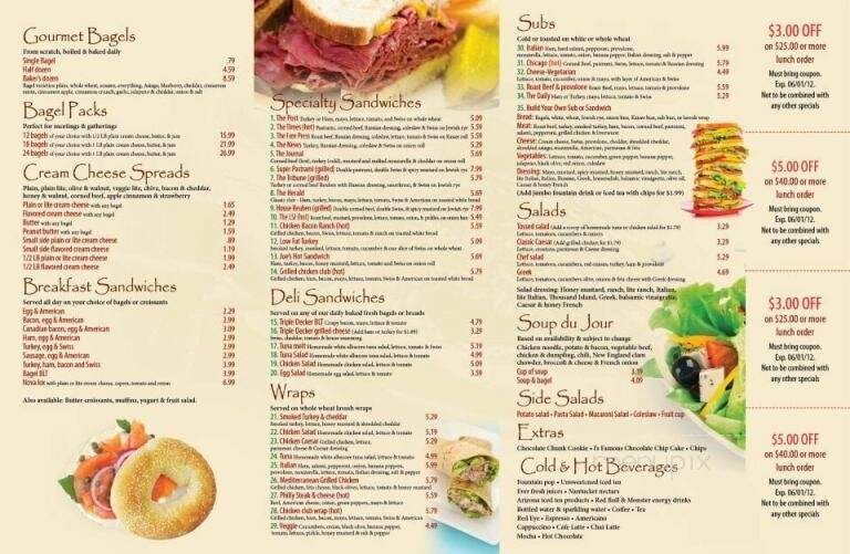 The New Daily Bagel - Lansing, MI menu_pic