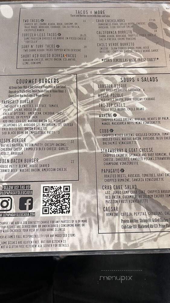 Le Petit Calypso - Encinitas, CA menu_pic