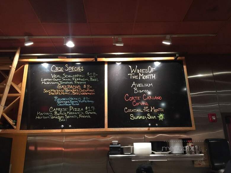 Pizzeria Orso - Falls Church, VA menu_pic