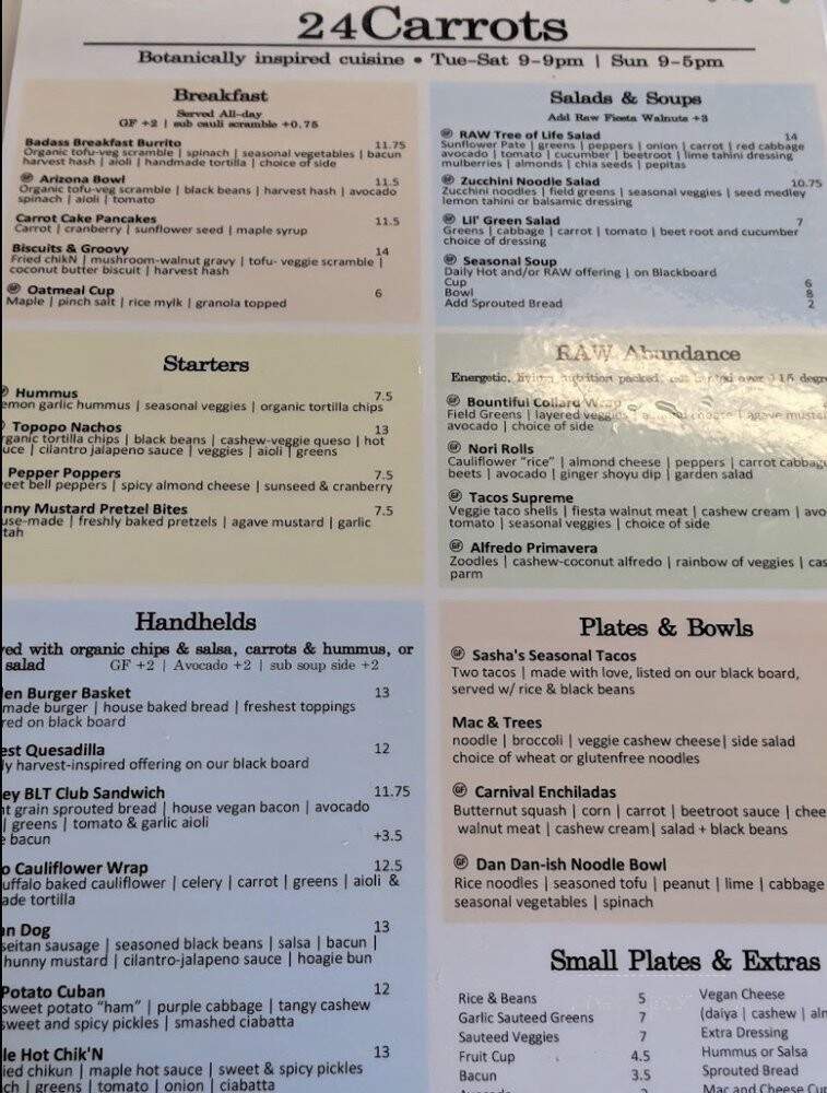 24 Carrots - Chandler, AZ menu_pic