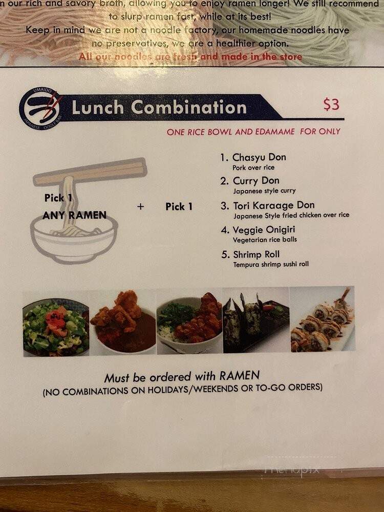 Umaido - Suwanee, GA menu_pic