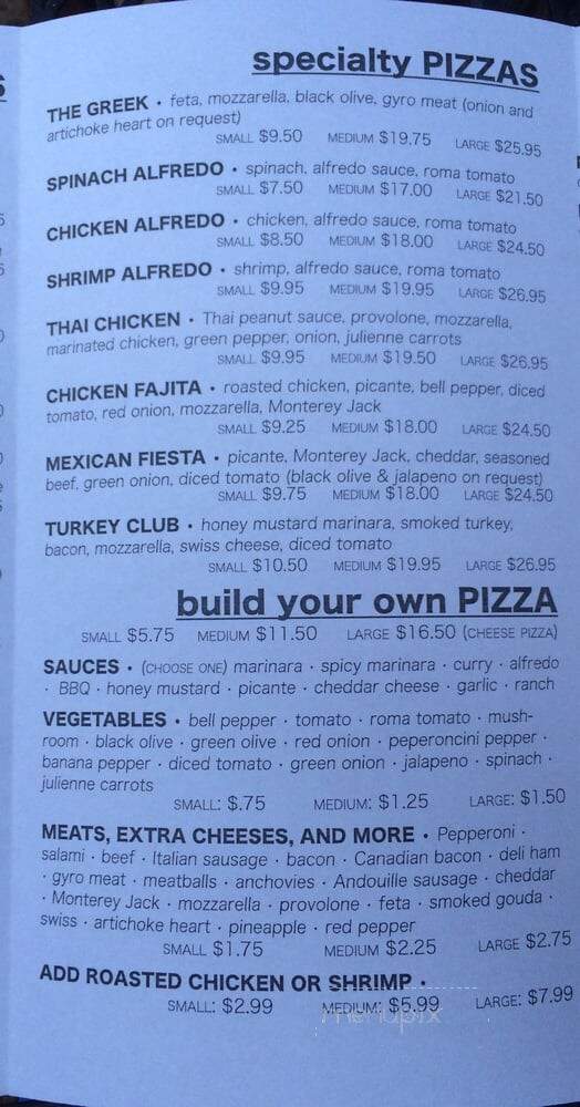 Pizza Shack - Scotts Hill, TN menu_pic