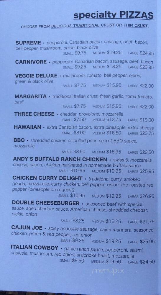 Pizza Shack - Scotts Hill, TN menu_pic