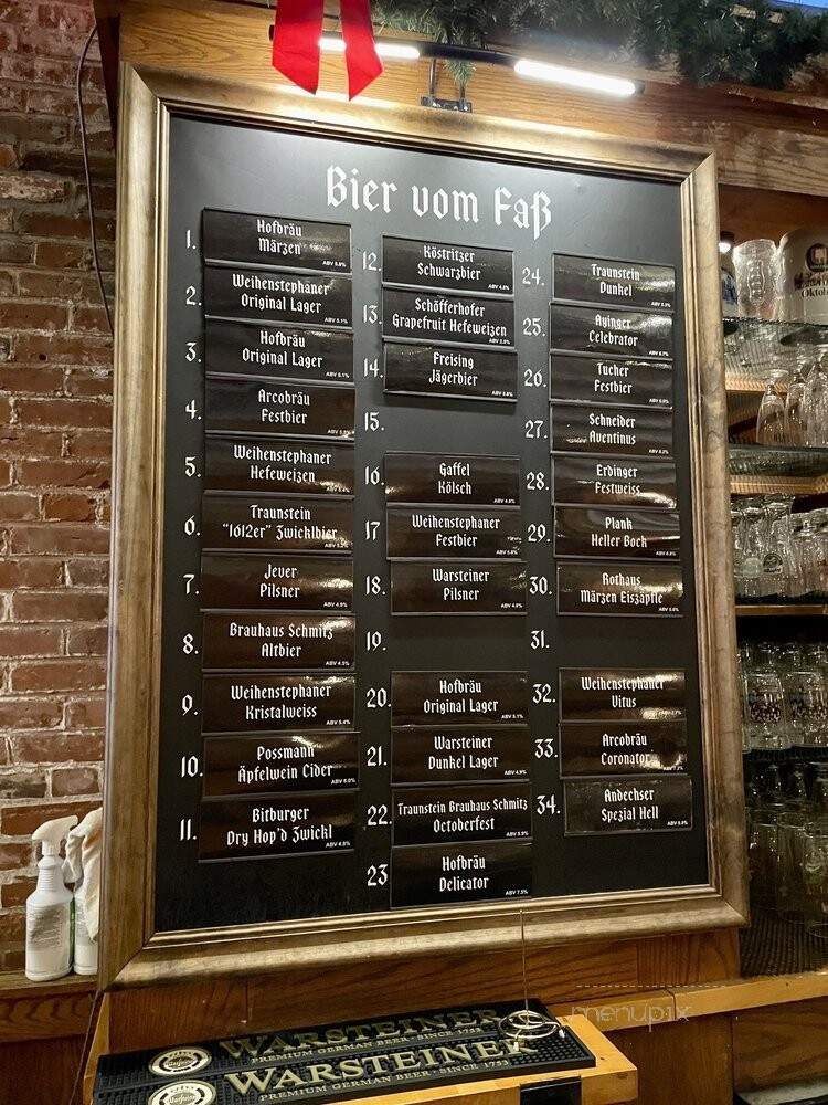Brauhaus Schmitz - Philadelphia, PA menu_pic