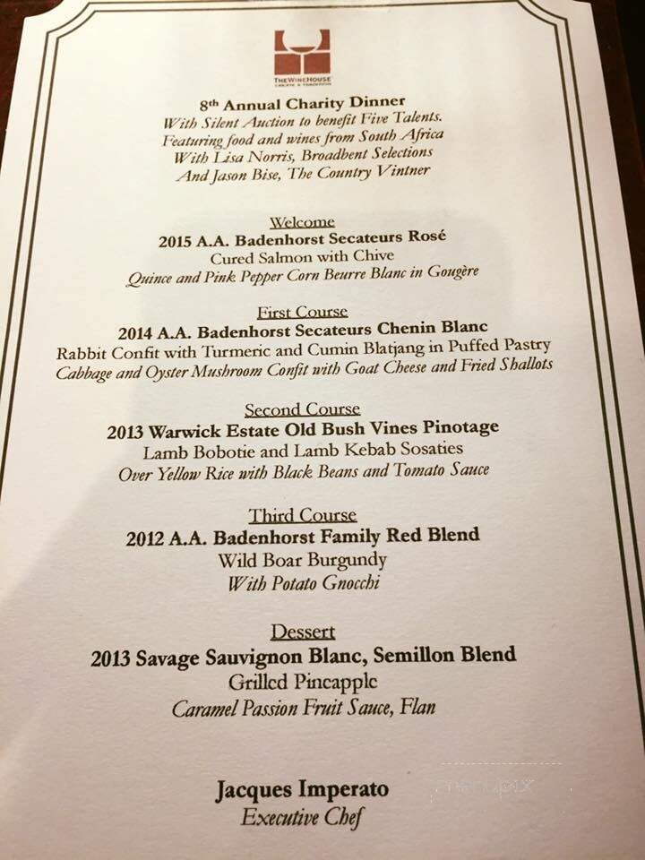 The Wine House - Fairfax, VA menu_pic