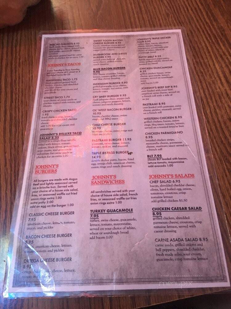 Johnny Fingers Sports Bar - Victorville, CA menu_pic
