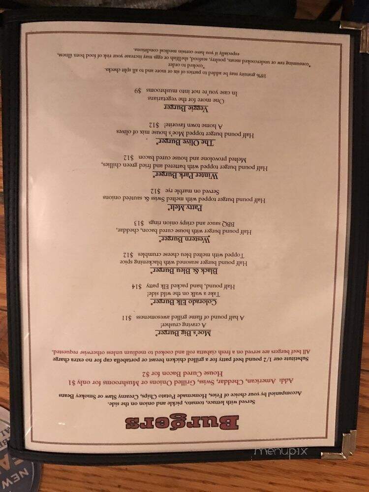 Smokin Moe's Ribhouse & Saloon - Winter Park, CO menu_pic