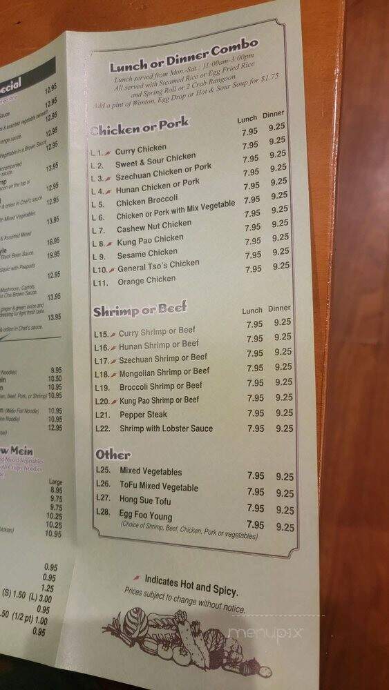 Lucky Liu's - Milwaukee, WI menu_pic