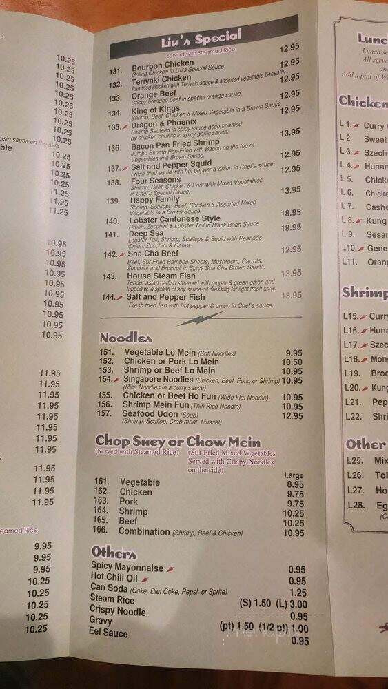 Lucky Liu's - Milwaukee, WI menu_pic