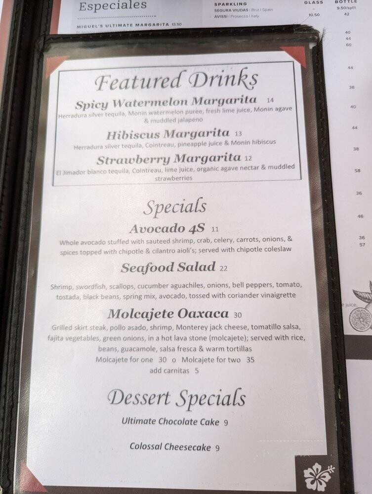 Miguel's Cocina - San Diego, CA menu_pic