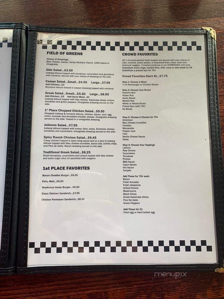 First Place Sports Bar & Grill - Hoffman Estates, IL menu_pic