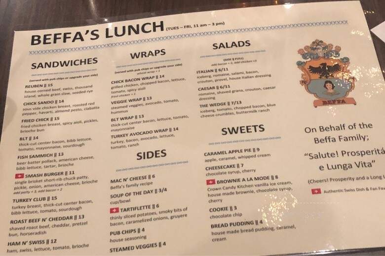 Beffa's - Saint Louis, MO menu_pic