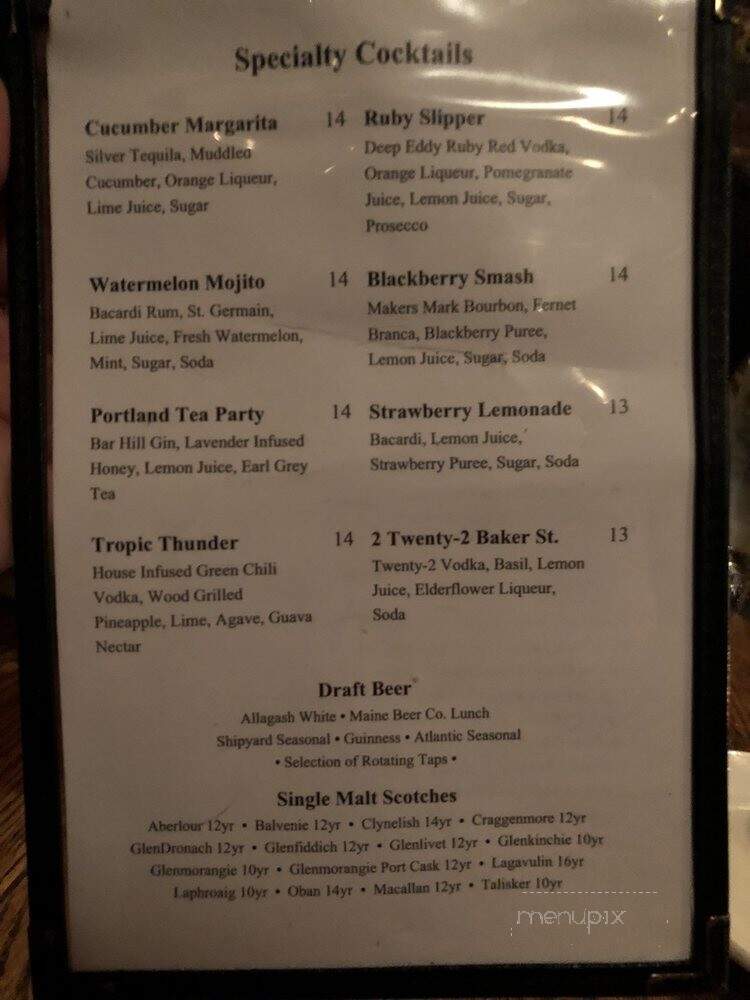 Grill Room & Bar - Portland, ME menu_pic