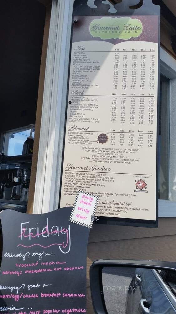 Gourmet Latte - Seattle, WA menu_pic
