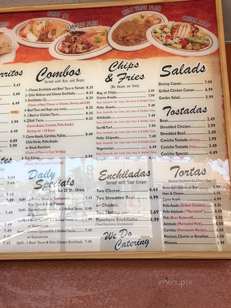 Cotija's Mex Grill & Seafood - San Diego, CA menu_pic