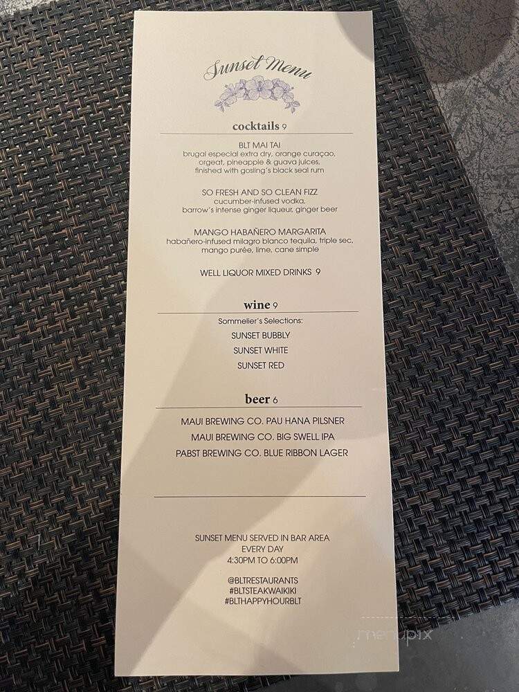 BLT Steak - Honolulu, HI menu_pic