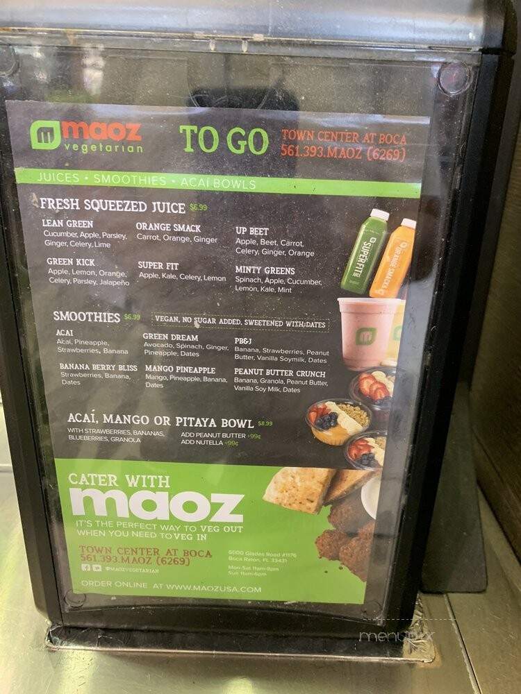 Maoz - Boca Raton, FL menu_pic