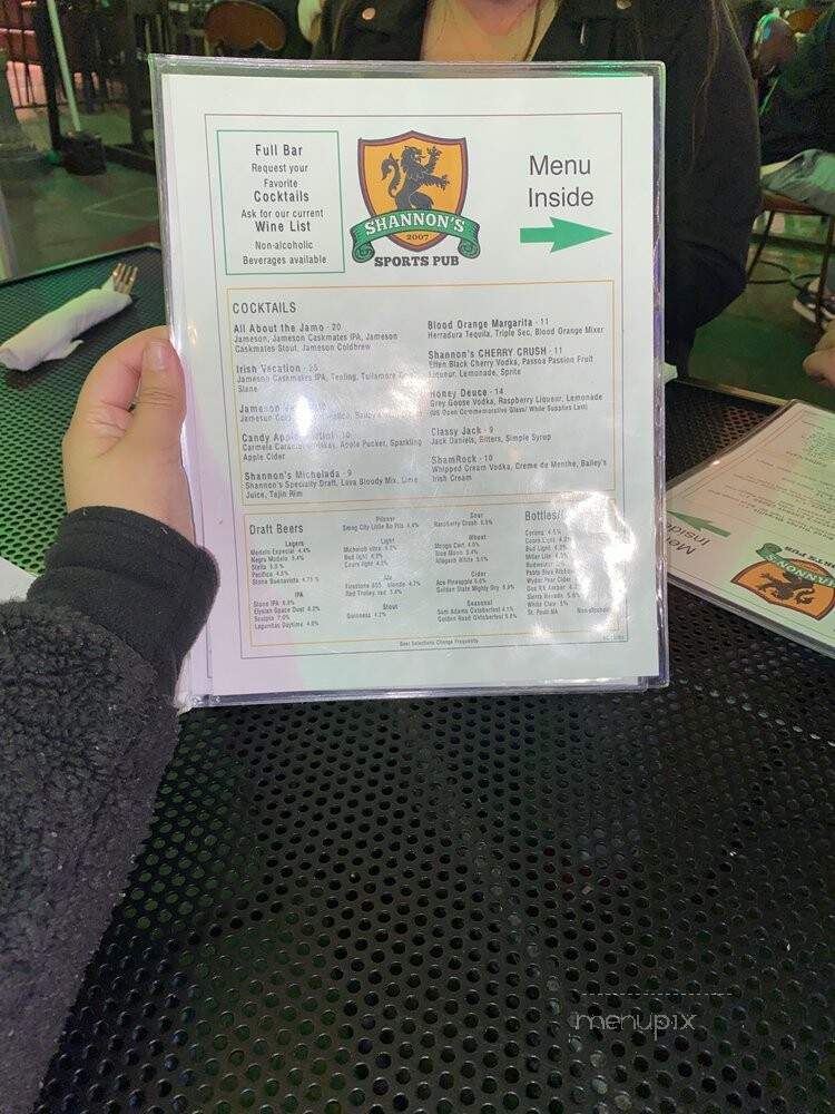 Shannon's on Pine - Long Beach, CA menu_pic
