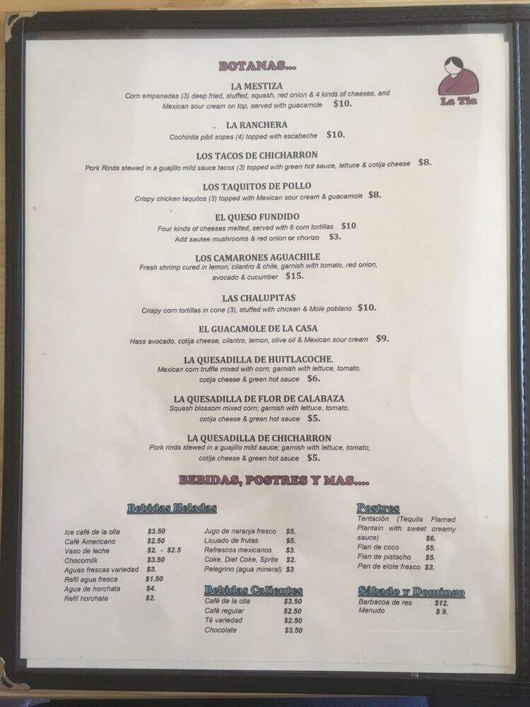 Moles La Tia - Los Angeles, CA menu_pic