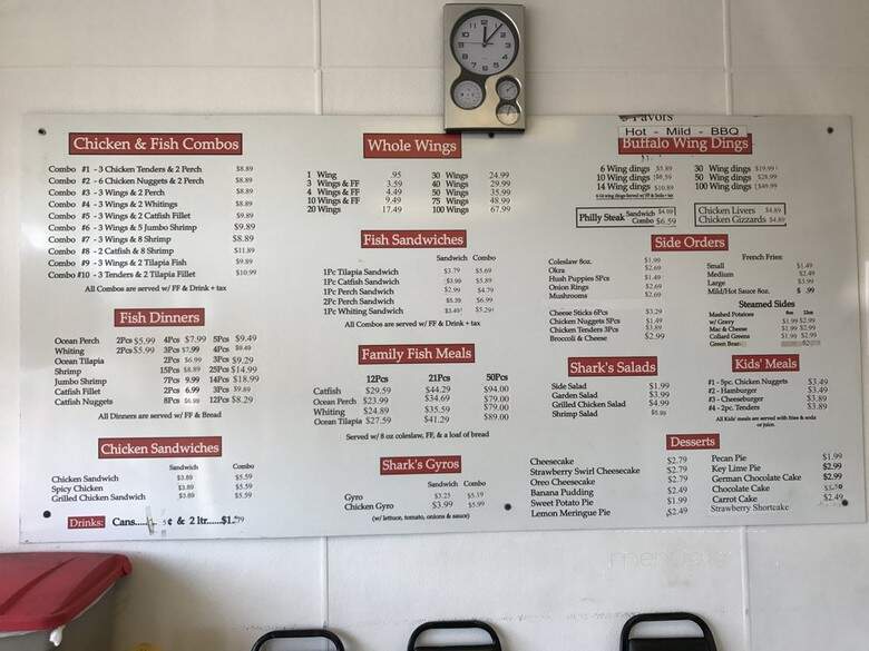 Shark's Chicken, Fish & Shrimp - Columbus, OH menu_pic