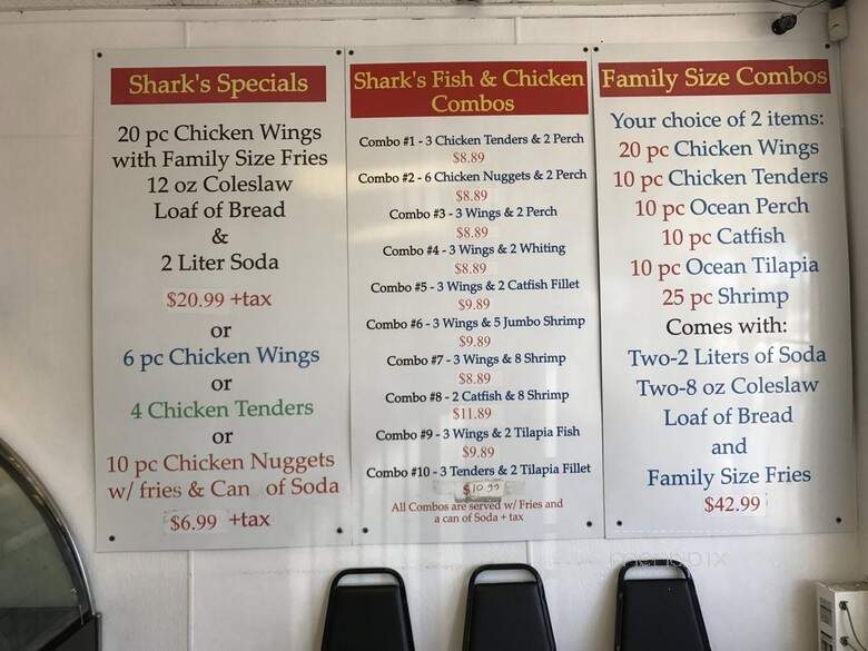 Shark's Chicken, Fish & Shrimp - Columbus, OH menu_pic