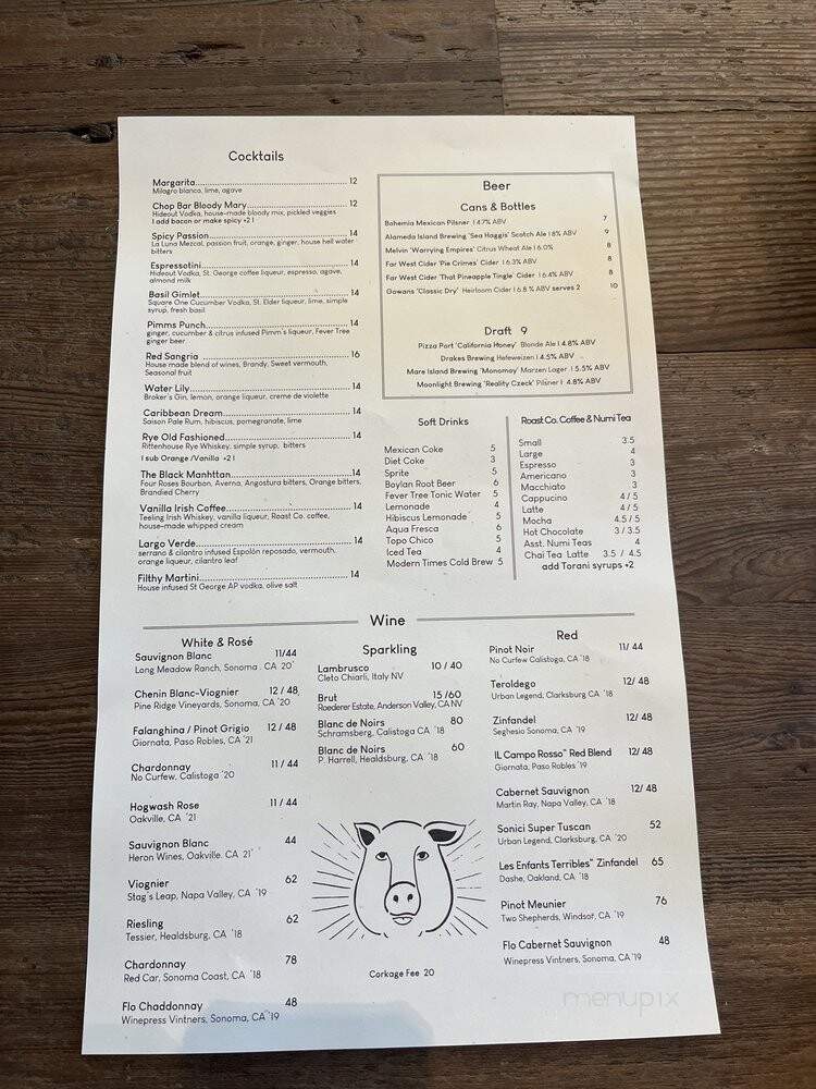 Chop Bar - Oakland, CA menu_pic