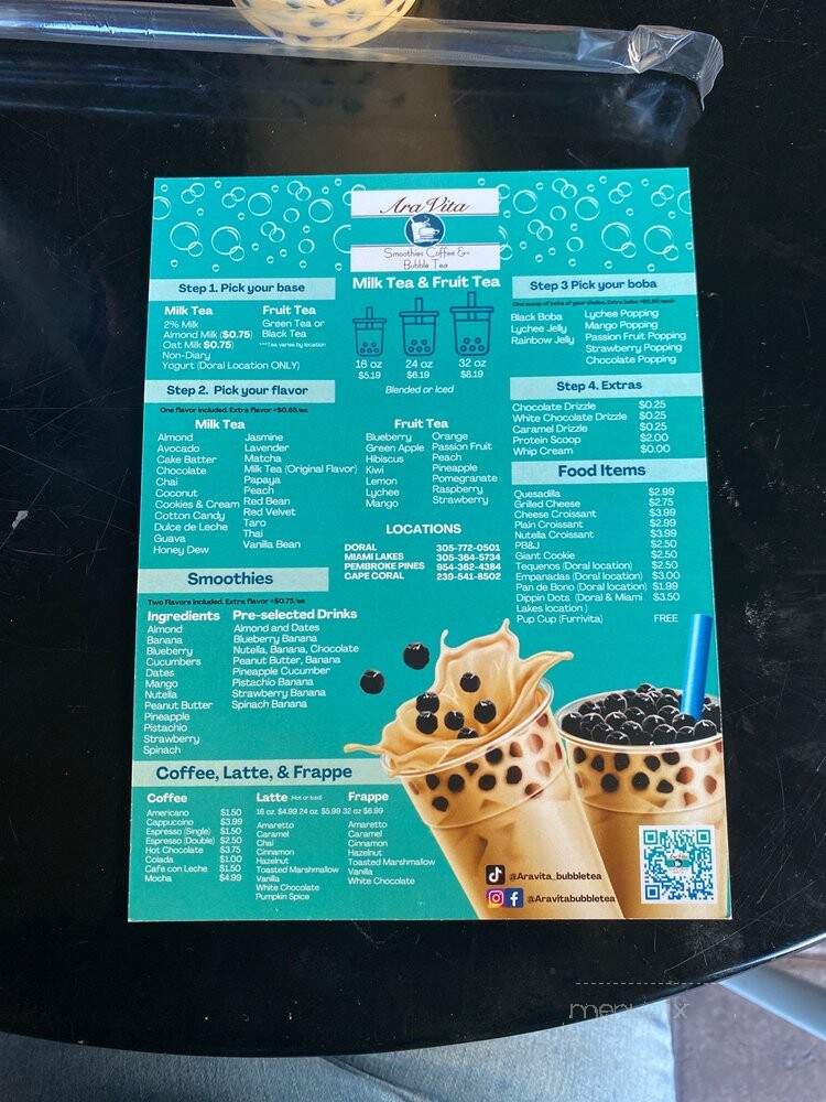 Bubble Cafe & Tea Lounge - Doral, FL menu_pic