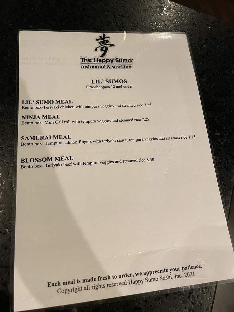 Happy Sumo - Broomfield, CO menu_pic