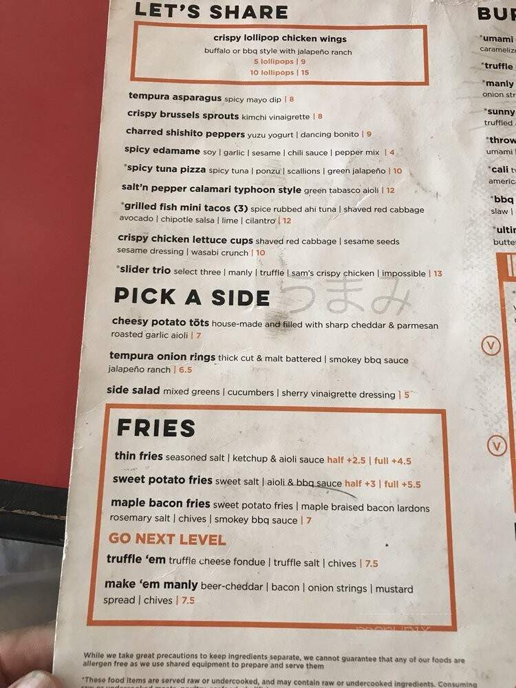Umami Burger - Los Angeles, CA menu_pic