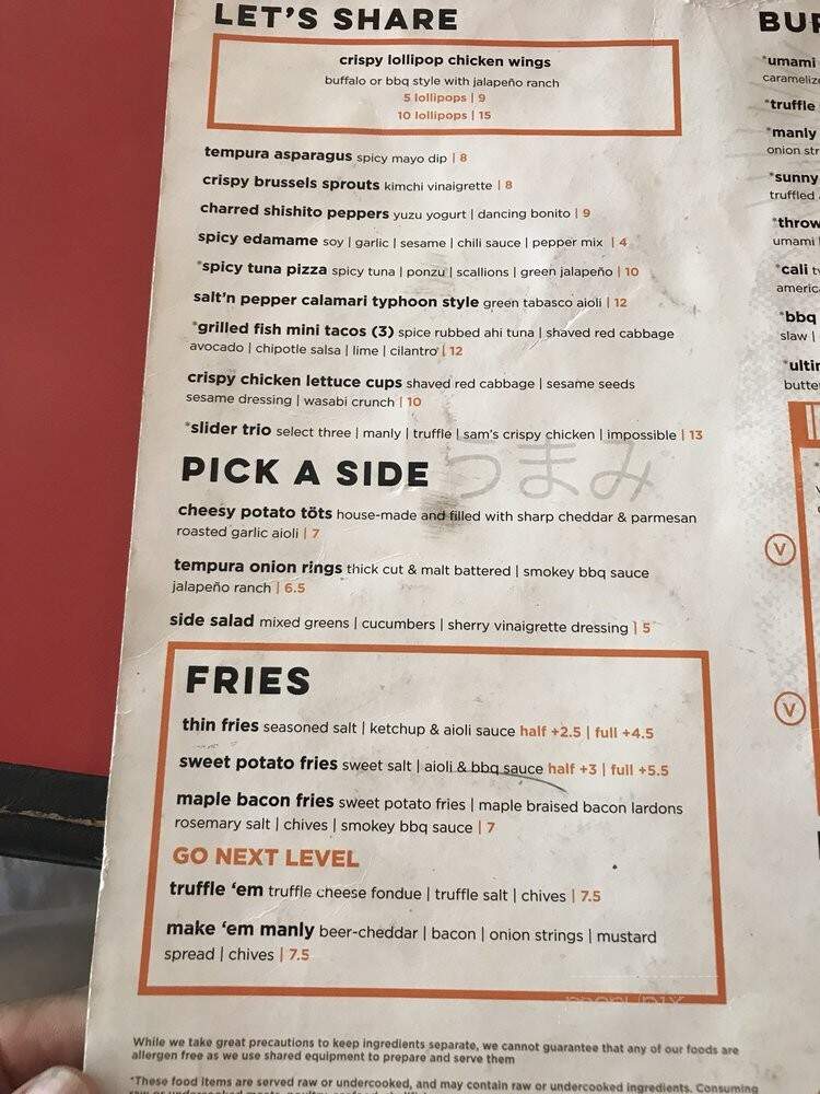 Umami Burger - Los Angeles, CA menu_pic