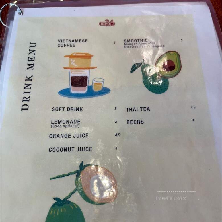 Pho36 - Lynnwood, WA menu_pic