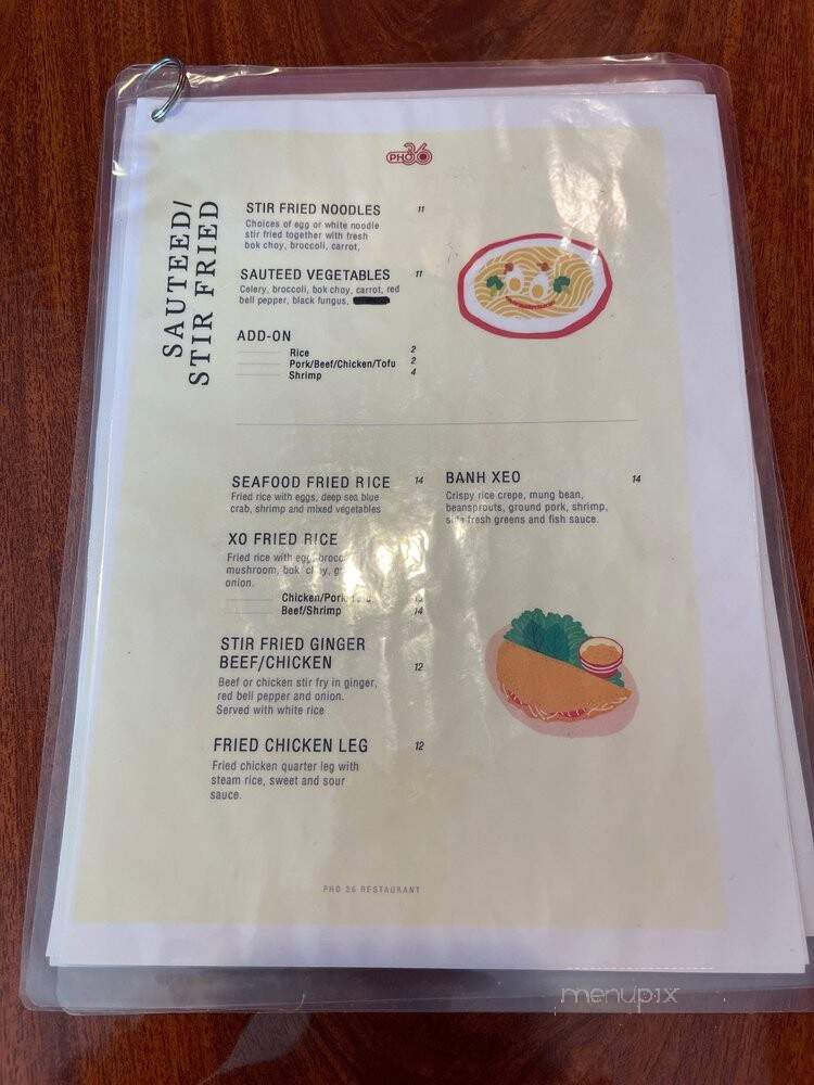 Pho36 - Lynnwood, WA menu_pic