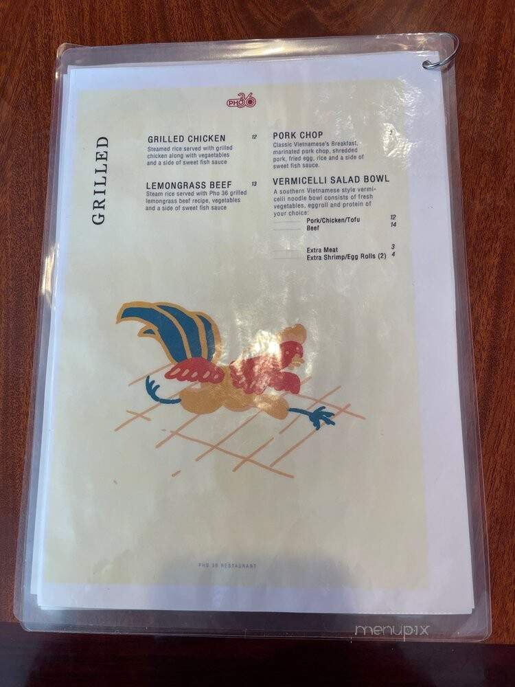 Pho36 - Lynnwood, WA menu_pic