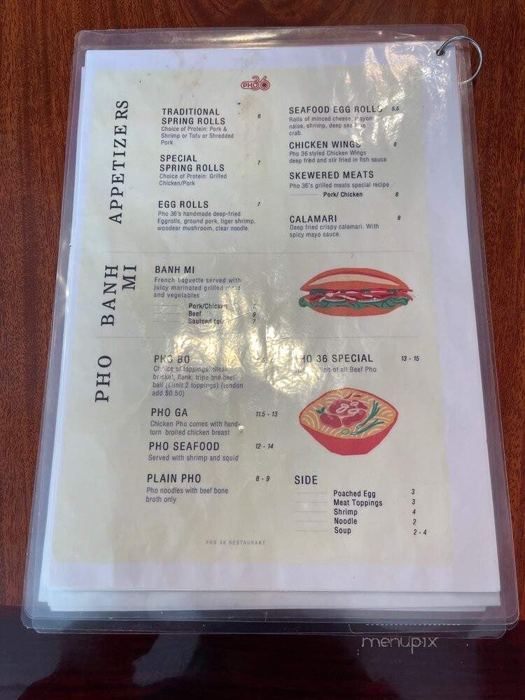 Pho36 - Lynnwood, WA menu_pic