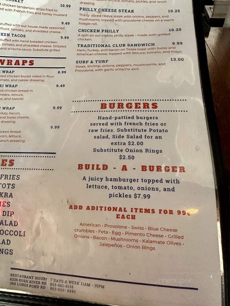 Schooners - Columbia, SC menu_pic