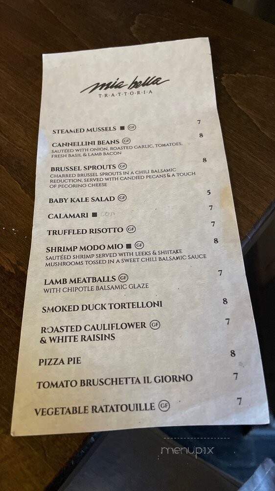 Mia Bella Trattoria - Houston, TX menu_pic