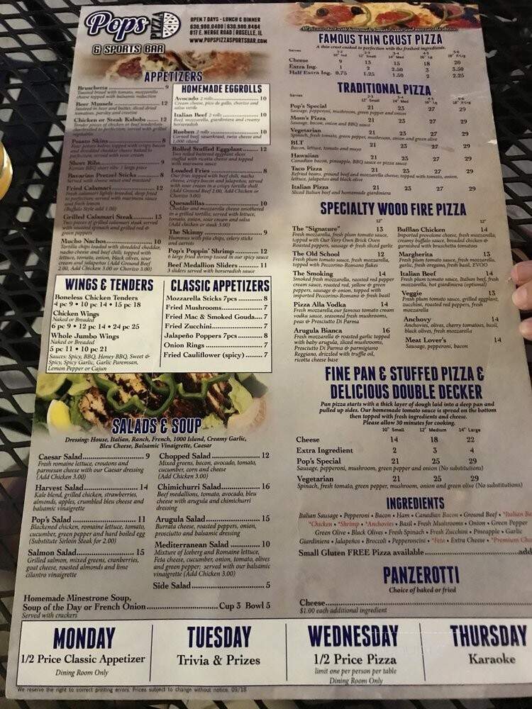 Pop's Pizza & Sports Bar - Roselle, IL