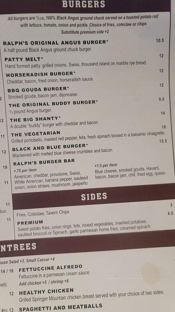 Ralph's Tavern - Kennesaw, GA menu_pic