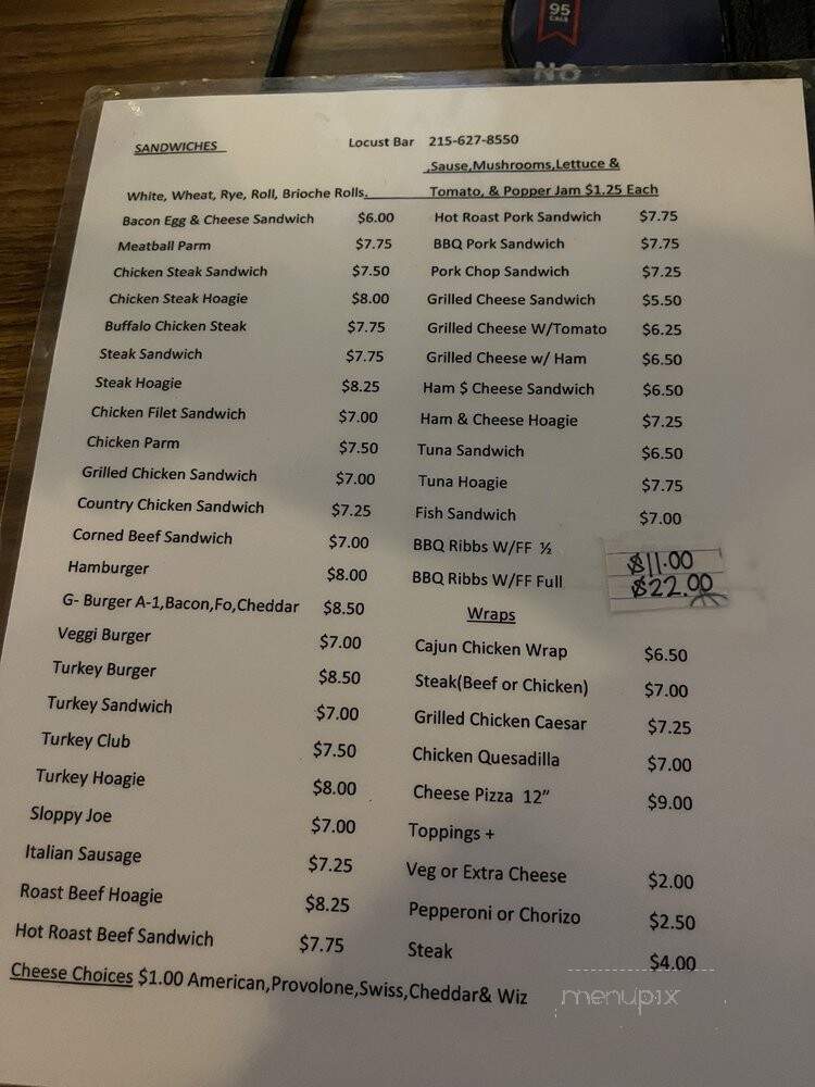 Locust Bar-Club - Philadelphia, PA menu_pic