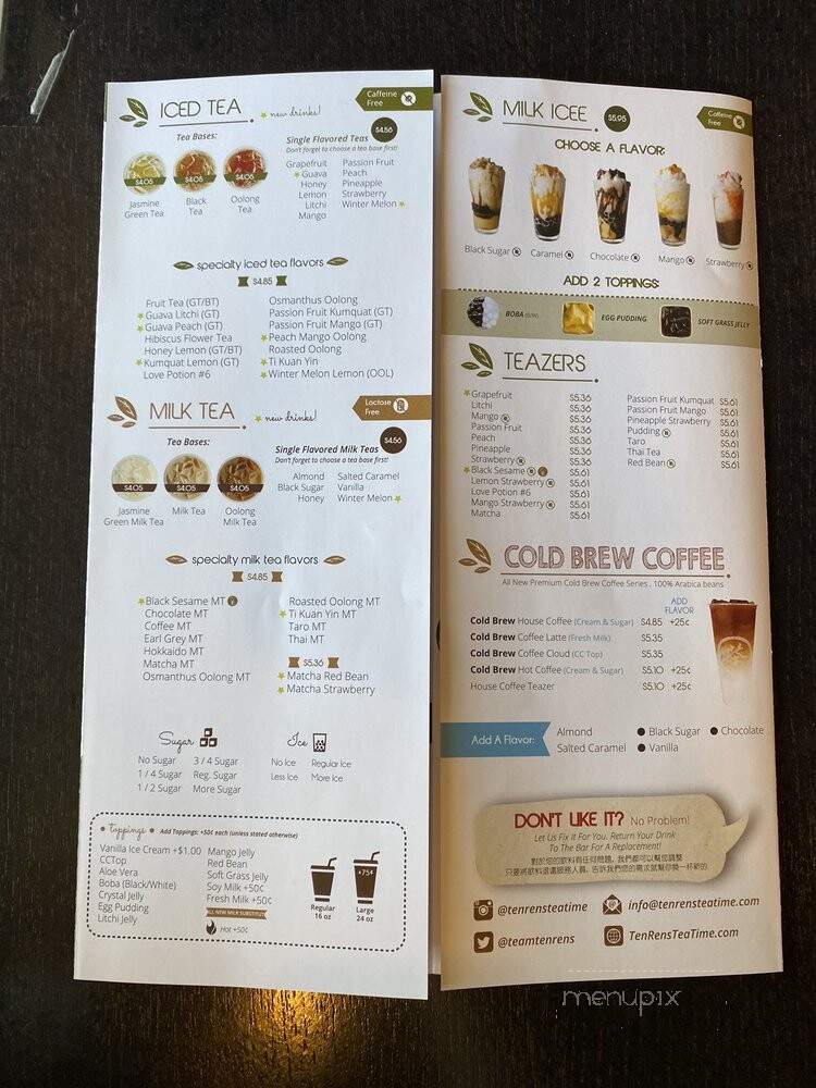 Ten Ren's Tea Time - Riverside, CA menu_pic
