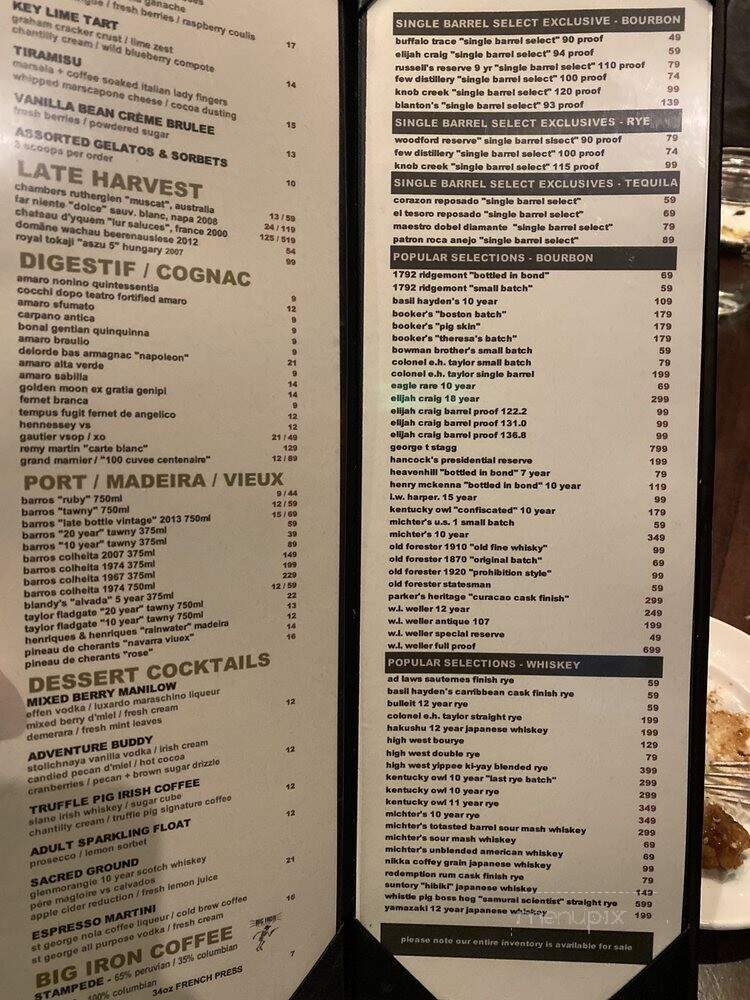 The Truffle Pig - Steamboat Springs, CO menu_pic