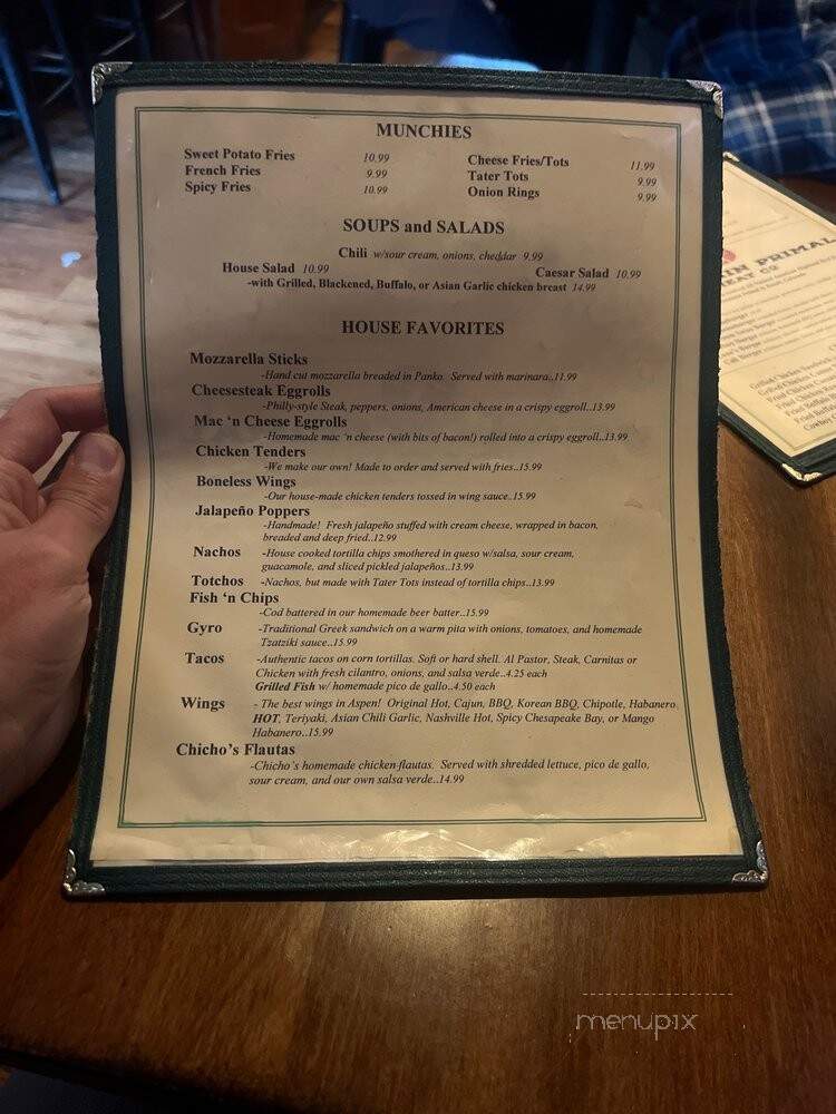 Zane's Tavern - Aspen, CO menu_pic