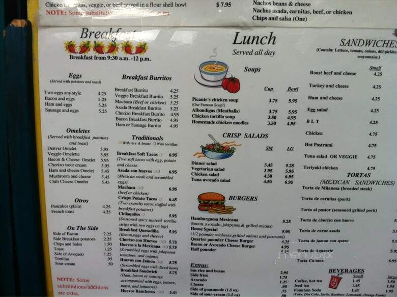 Picante Martin's Mexican - Newport Beach, CA menu_pic